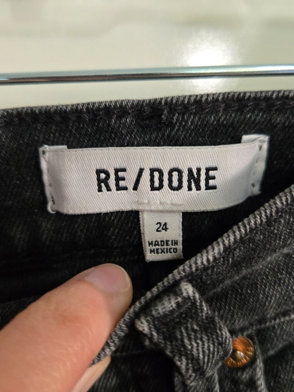 70s Ultra High Rise Stovepipe Re/Done Jeans - Black 24 - Picture 5 of 8
